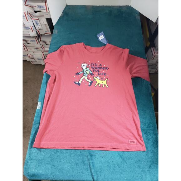 Life is Good Shirt Size Extra Large Mens Red Long Sleeve Logo Preppy Peru NWT - Picture 2 of 10